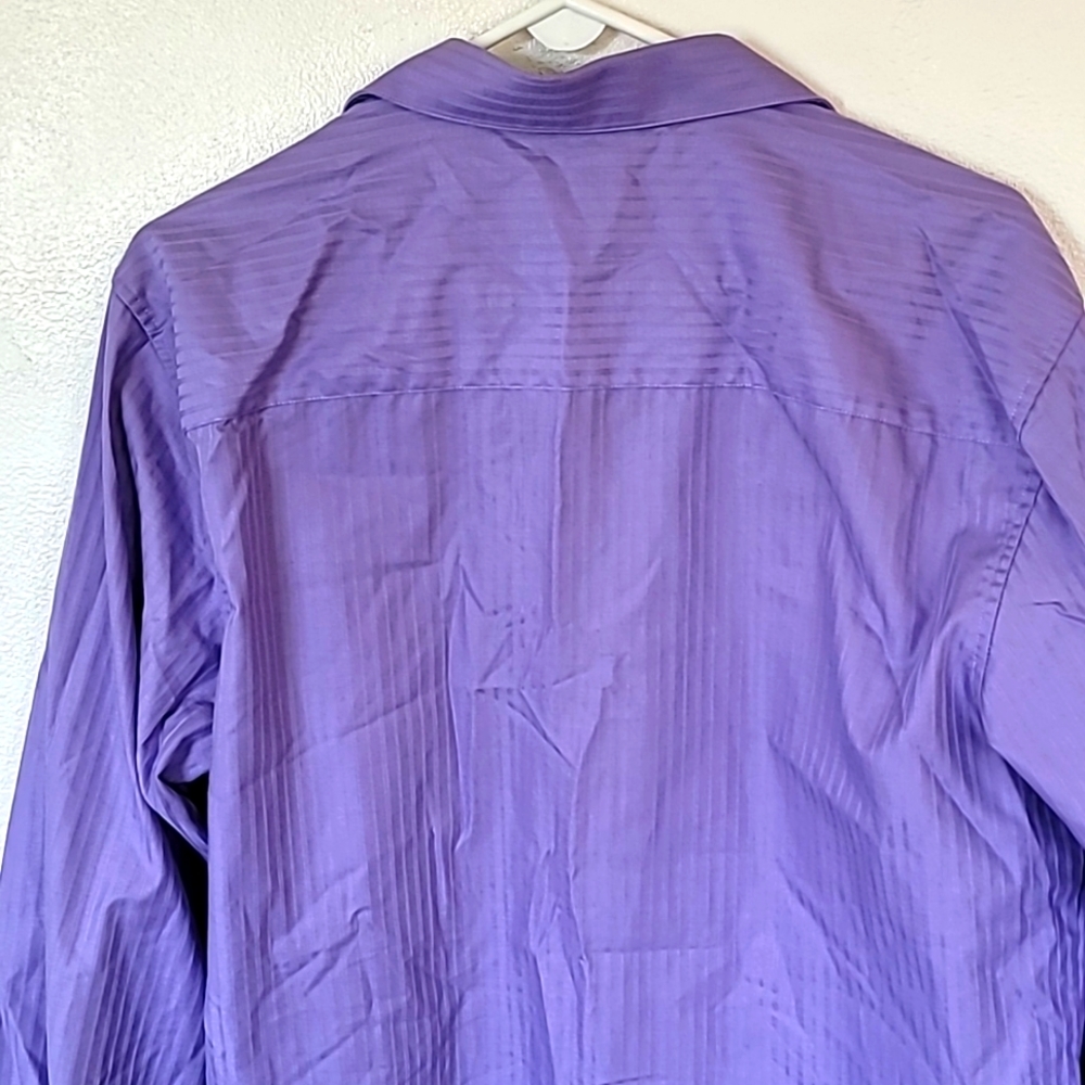 Kenneth Cole Reaction XL 17. 34/35 purple ๐ฃ slim fit dress shirt - Picture 5 of 6